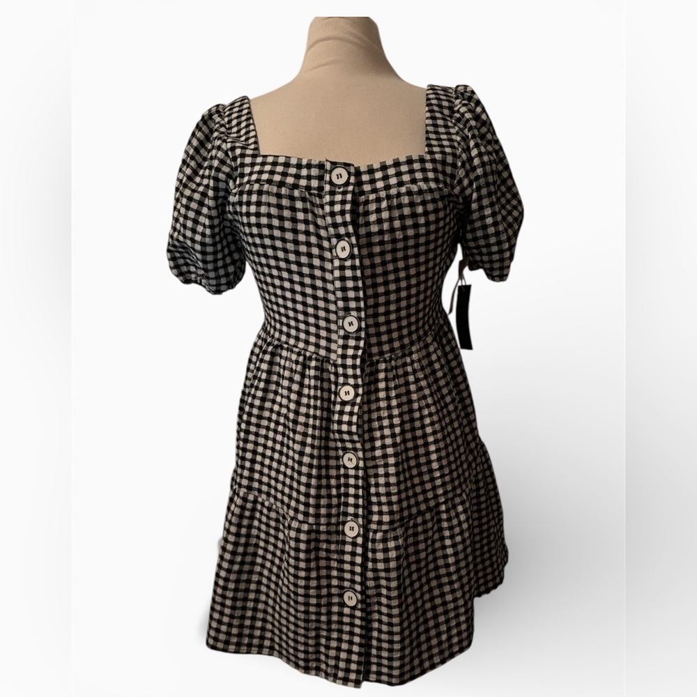 Black Tape Black and White Checkered Mini Dress